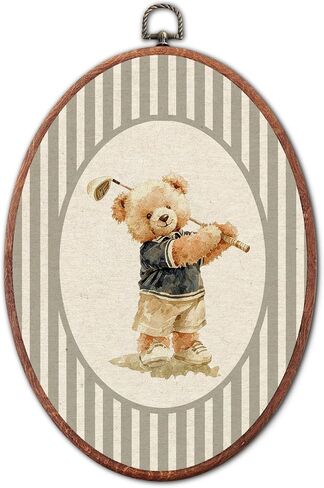 Vintage Fire Truck Nursery Oval Wall Art Framed, Grey Striped Watercolor Vehicles Framed Canvas Prints, Unique Car Decoration Hanging Wall Decor for Kids Toddler Room Bedroom Playroom, 8.6x11.4 Inch in Kuwait