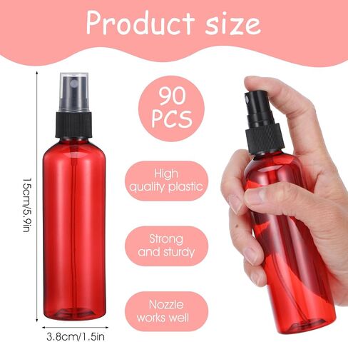90 Pack 4oz Plastic Spray Bottles Bulk, Reusable Refillable Fine Mist Empty Mini Spray Bottles, Travel Size Small Sprayer for Essential Oils, Perfume, Cleaning Solutions (Amber) in Saudi Arabia