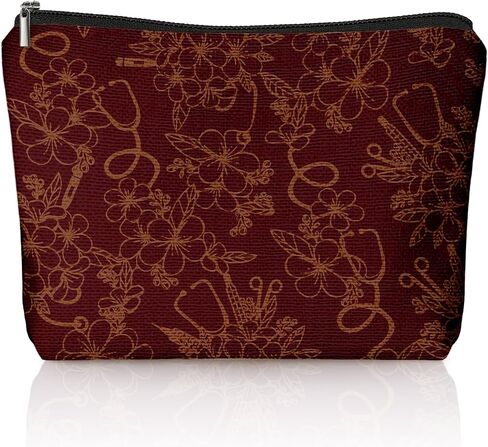Nurse Floral Makeup Bag for Women, Cute Nursing School Bag Essentials Supplies Nurse Appreciation Gifts for Students，Nursing School Must Haves Flower Small Toiletry Bags Zipper Makeup Pouch in Saudi Arabia