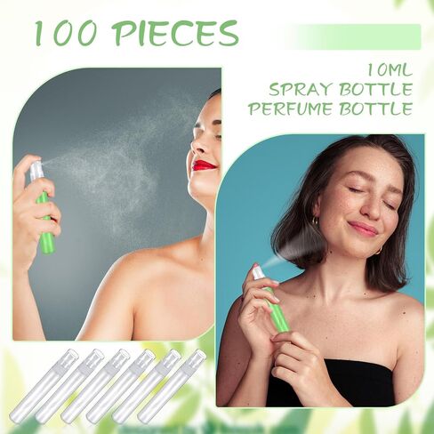 100 Pcs Mini Spray Bottle, 10ml Perfume Spray Bottles Plastic Refillable Mini Spray Bottles for Women, Travel Spray Bottle Fine Mist Atomizer for Perfume, Mini Perfume Refillable Bottle in Kuwait