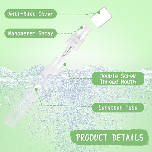 100 Pcs Mini Spray Bottle, 10ml Perfume Spray Bottles Plastic Refillable Mini Spray Bottles for Women, Travel Spray Bottle Fine Mist Atomizer for Perfume, Mini Perfume Refillable Bottle in Kuwait