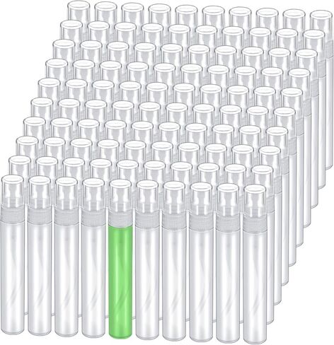 100 Pcs Mini Spray Bottle, 10ml Perfume Spray Bottles Plastic Refillable Mini Spray Bottles for Women, Travel Spray Bottle Fine Mist Atomizer for Perfume, Mini Perfume Refillable Bottle in Kuwait