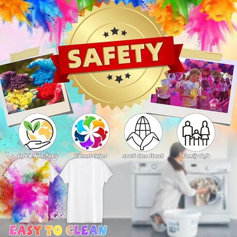 ARELUX Family Set Color Run Powder Squeeze Bottles, 12 Pack Holi Powder Bulk | 6 Large 34oz + 6 Small 17oz Prefilled Reusable Bottles, Easy-Grip for All Users, Color Wars Party Supplies, Total 13lbs in Saudi Arabia