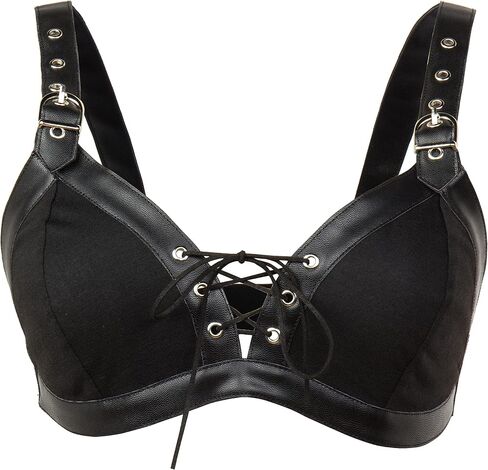 Western F.a.s.h.i.o.n Black Grommet Bralette with PU Lining in Saudi Arabia