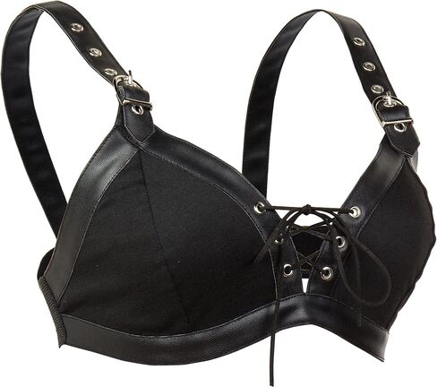 Western F.a.s.h.i.o.n Black Grommet Bralette with PU Lining in Saudi Arabia