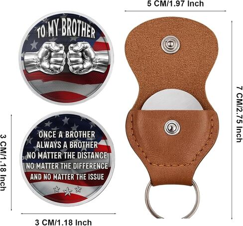 Once A Brother Always A Brothers Coin Keychain, Pocket Hug Stainless Steel Friendship Birthday Gift Accessories in Saudi Arabia