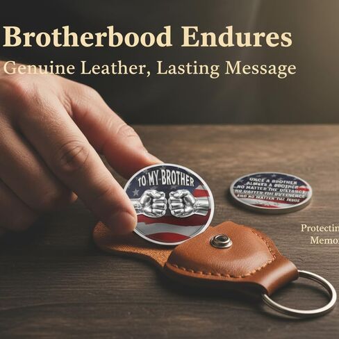 Once A Brother Always A Brothers Coin Keychain, Pocket Hug Stainless Steel Friendship Birthday Gift Accessories in Saudi Arabia