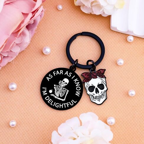 Goth Gifts for Women Gothic Keychain Skull Keychain for Teens Witchy Gifts for Women Skeleton Keychains Spooky Basket Stuffers Horror Gift for Friend Funny Halloween Keychains in Saudi Arabia