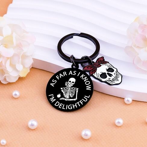 Goth Gifts for Women Gothic Keychain Skull Keychain for Teens Witchy Gifts for Women Skeleton Keychains Spooky Basket Stuffers Horror Gift for Friend Funny Halloween Keychains in Saudi Arabia