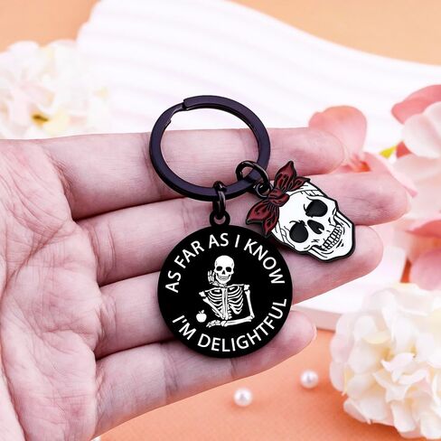 Goth Gifts for Women Gothic Keychain Skull Keychain for Teens Witchy Gifts for Women Skeleton Keychains Spooky Basket Stuffers Horror Gift for Friend Funny Halloween Keychains in Saudi Arabia