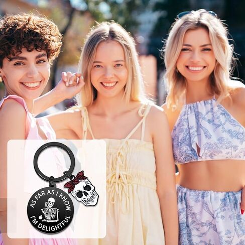 Goth Gifts for Women Gothic Keychain Skull Keychain for Teens Witchy Gifts for Women Skeleton Keychains Spooky Basket Stuffers Horror Gift for Friend Funny Halloween Keychains in Saudi Arabia