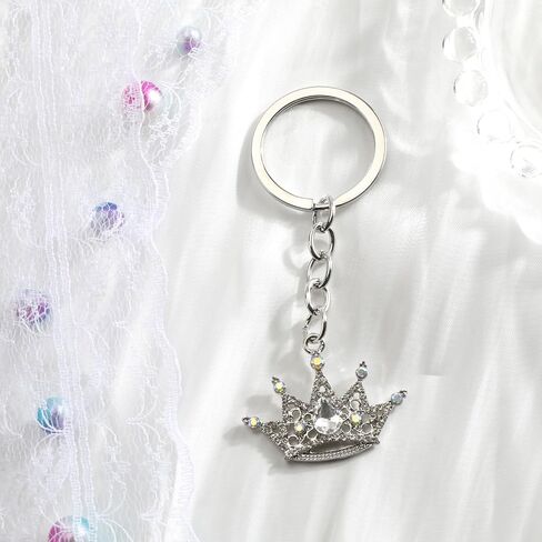 Crown Keychain with Rhinestones Bling Queen Theme Keycharm for Women Royal Keyring Gift for Bags in Saudi Arabia