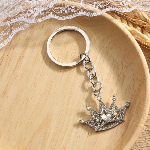 Crown Keychain with Rhinestones Bling Queen Theme Keycharm for Women Royal Keyring Gift for Bags in Saudi Arabia