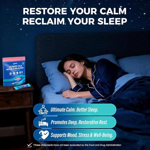 Ultimate Calm Drink Mix - Super Cortisol Reducer Supplement, Magnesium Glycinate Powder, Ashwagandha, L Theanine, Holy Basil, Vitamin D3, Supports Relax Focus Sleep Mood, No Sugar, 30 Servings in Saudi Arabia