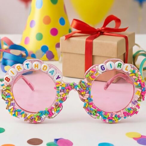 Girls Birthday Sunglasses – Round Flower Glasses for Birthday Party Accessories & Gifts in Saudi Arabia