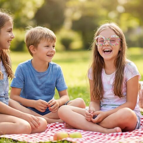 Girls Birthday Sunglasses – Round Flower Glasses for Birthday Party Accessories & Gifts in Saudi Arabia