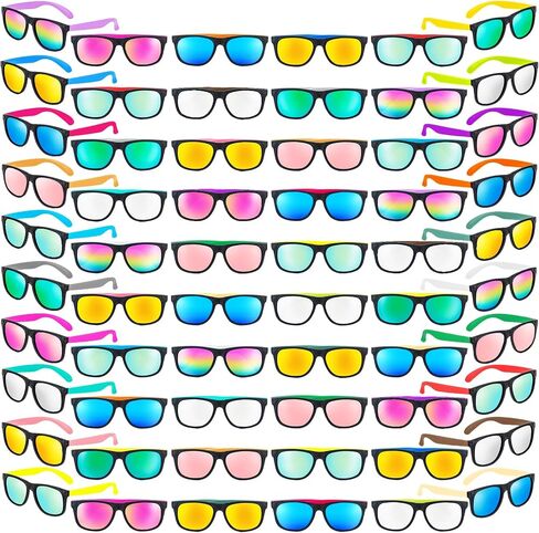 100 Pack 20 Colors Neon Sunglasses Bulk,Party Sunglasses for Adults,80s Retro Style Plastic Sun Glasses for Beach Pool Birthday Outdoor Summer Party Supplies in Saudi Arabia