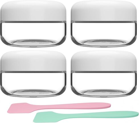 Travel Size Containers for Toiletries, 1 OZ BPA Free, TSA Approved Cosmetic Jars for Face Hand Body Creams Lotions, with Waterproof Labels and 2 Mini Spatulas for Gift (2 Pack) in Saudi Arabia