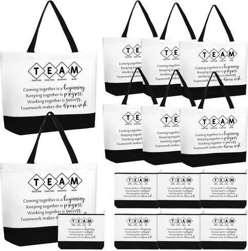 24 Pcs Team Appreciation Tote Bag Women Employee Gift Team Together Canvas Makeup Bags for Worker Staff Coworker Nurse Teacher in Saudi Arabia