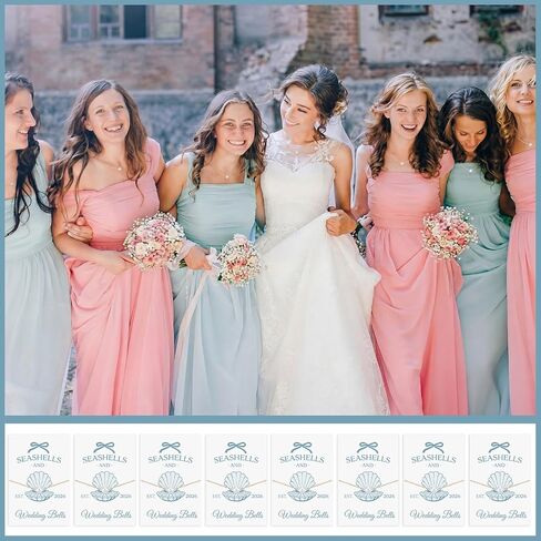 8 Pcs Seashells and Wedding Bells Bridesmaid Proposal Gifts 2026 Last Toast on The Coast Necklaces with Bag and Card Bridal Shower Gift for Bachelorette Beach Wedding Favors in Saudi Arabia