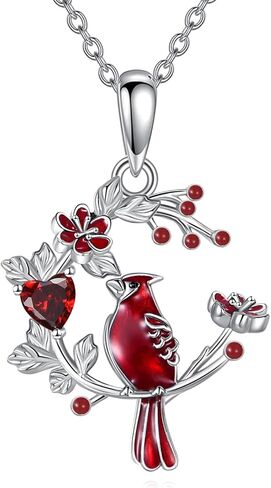 Cardinal Necklace for Women 925 Sterling Silver Pendant Cardinal Jewelry Gifts for Family Friends in Saudi Arabia