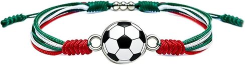 2026 World Cup Soccer Bracelet, adjustable braided cord with soccer charm, sports-themed friendship bracelet - match day fan bracelet, suitable for fans from the USA, Mexico, Canada, Argentina, and Brazil, gift for women in Saudi Arabia