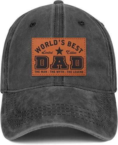 Men's Hat Gifts, Men Cap Gifts for Father's Day Birthday Christmas,Dad Grandpa Trucker Hat Leather Patch Vintage Baseball Cap in Saudi Arabia