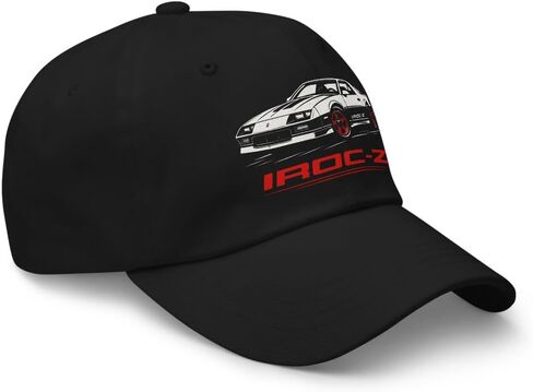 1988 IROC-Z Camaro Dad Hat – Retro White & Red Print Cotton Twill Cap with Adjustable Strap in Saudi Arabia