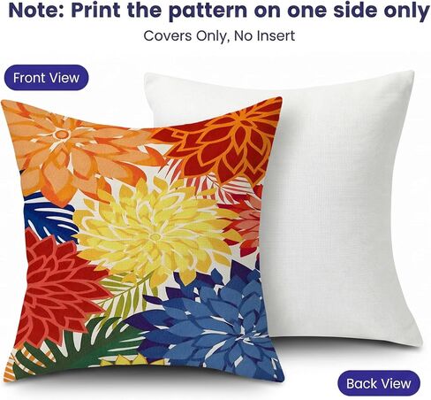 mellicoma Waterproof Outdoor Pillow Covers 18x18 Pack of 2 Vibrant Floral Collage Throw Outdoor Pillows for Garden Funiture Patio Home in Kuwait