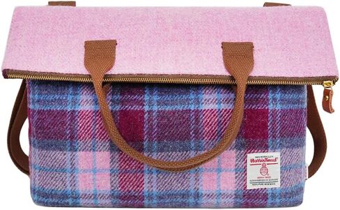 Harris Tweed Wool Tote Bag for Men and Women, Foldable Crossbody Shoulder Bag with Adjustable Strap and Large Capacity in Saudi Arabia