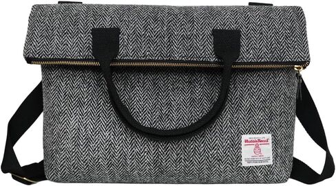 Harris Tweed Wool Tote Bag for Men and Women, Foldable Crossbody Shoulder Bag with Adjustable Strap and Large Capacity in Saudi Arabia