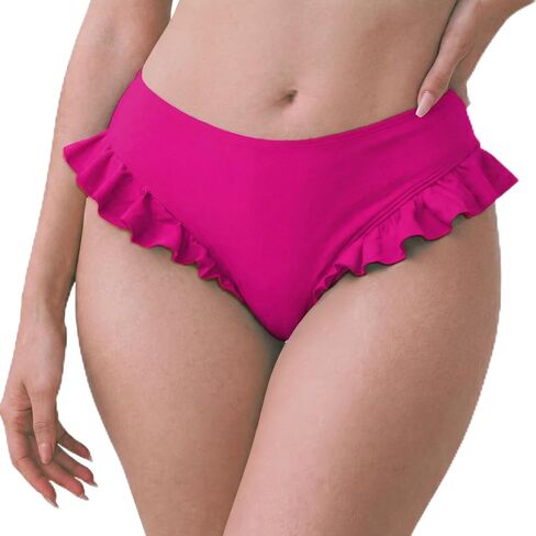 FEOYA Women’s Ruffle Bikini Bottom Full Coverage Swimsuit Bathing Suit Bottoms Elastic Summer Beach Swimwear in Saudi Arabia