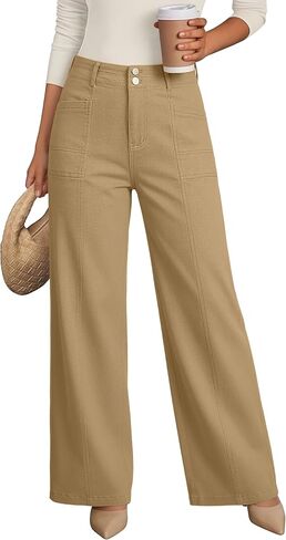 KICZOY Women's Wide Leg Jeans High Waisted Tummy Control Stretchy Baggy Denim Straight Leg Jeans in Saudi Arabia