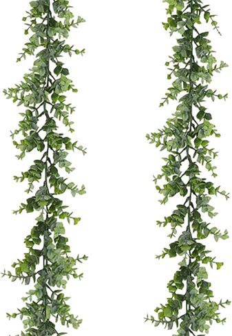 RECUTMS 2Pcs Artificial Eucalyptus Garland 5.97 Ft Purple Hanging Garland | Durable and Lifelike,No Maintenance,Long-term Use,Made of Soft Plastic,Indoor Outdoor Patio Wedding Arch Backdrop Decor in Saudi Arabia
