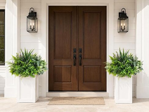 12 Bundles Artificial Outdoor Plants - UV Resistant Faux Greenery Mix with Eucalyptus, Fern, Lavender & Spider Grass - Weatherproof Fake Foliage for Porch, Window Box & Garden Decor in Saudi Arabia