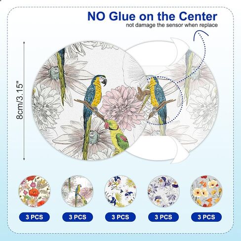 15Pack Libre 2 Sensor Covers Waterproof & Sweatproof, Freestyle CGM Adhesive Patches No Hole, Compatible for Lingo & Libre 2/3 Plus Sensor, 15 Days Long Stay Hypoallergenic & Latex-Free in Saudi Arabia