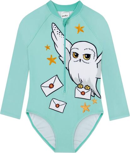 Harry Potter Girls Swimsuit, Hedwig Swimming Suit for Girls, Long Sleeve Kids Bathing Suit in Kuwait