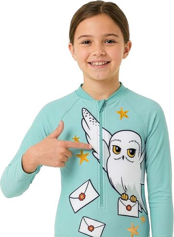 Harry Potter Girls Swimsuit, Hedwig Swimming Suit for Girls, Long Sleeve Kids Bathing Suit in Kuwait