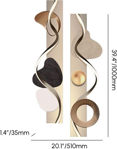 homary LED Wall Art, Modern Abstract Geometric Dual-Panel Sculpture with Backlit Light, Contemporary Decorative Wall Decor for Living Room, Bedroom, Office (USB Powered) in Saudi Arabia