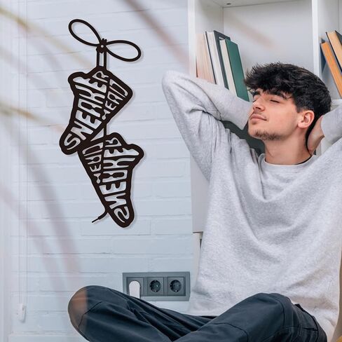 Zckjnoi Sneaker Head Metal Wall Art for Sports Room Decor for Teen Boys, Hypebeast Cool Boys Room Decor Wall Sign Modern Metal Wall Art for Teen Bedroom Decor Unique Gift for Sneaker Lovers in Saudi Arabia
