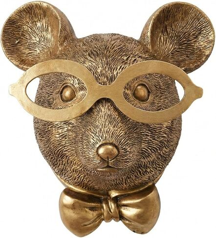 Coolstuff 5pcs Gold Animal Heads for Wall, Faux Deer & Bear Sculptures, Lightweight Home Office Wall Decor, Vintage Whimsigoth Style, Maximalist Hanging Ornament Gift (Bear) in Kuwait