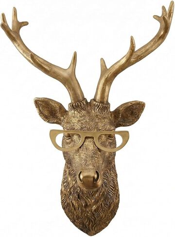 Coolstuff 5pcs Gold Animal Heads for Wall, Faux Deer & Bear Sculptures, Lightweight Home Office Wall Decor, Vintage Whimsigoth Style, Maximalist Hanging Ornament Gift (Bear) in Kuwait