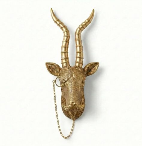 Coolstuff 5pcs Gold Animal Heads for Wall, Faux Deer & Bear Sculptures, Lightweight Home Office Wall Decor, Vintage Whimsigoth Style, Maximalist Hanging Ornament Gift (Bear) in Kuwait