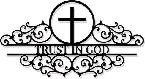 Slickss Trust in God, Metal Wall Decor, Christian Art Wall Decor, Above Door Wall Decor, Scripture Wall Art for Living Room, Bedroom in Saudi Arabia
