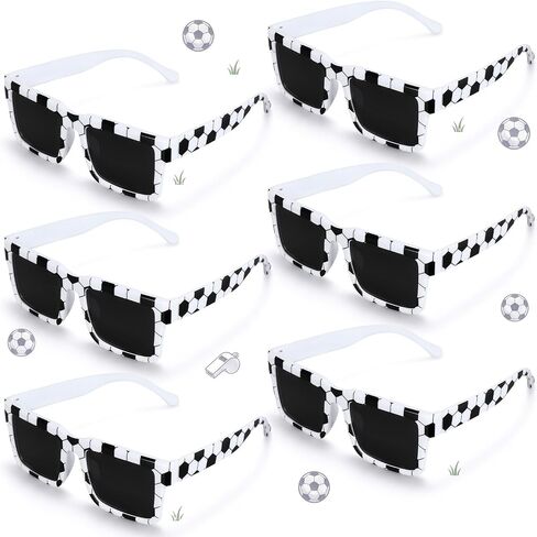 Shyyween Soccer Sunglasses Bulk Plastic White Black Frame Glasses for Soccer Party Favors Team Gifts Birthday Goodie Bags in Saudi Arabia