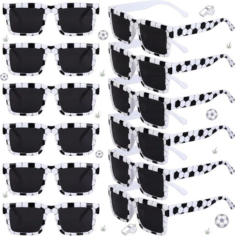 Shyyween Soccer Sunglasses Bulk Plastic White Black Frame Glasses for Soccer Party Favors Team Gifts Birthday Goodie Bags in Saudi Arabia
