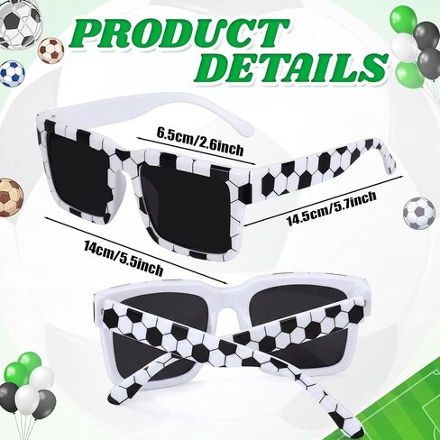 Shyyween Soccer Sunglasses Bulk Plastic White Black Frame Glasses for Soccer Party Favors Team Gifts Birthday Goodie Bags in Saudi Arabia
