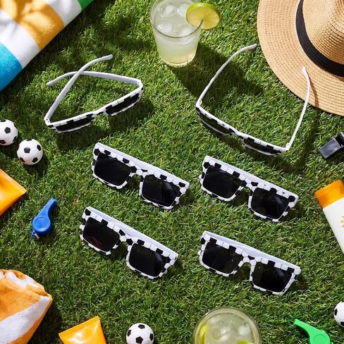 Shyyween Soccer Sunglasses Bulk Plastic White Black Frame Glasses for Soccer Party Favors Team Gifts Birthday Goodie Bags in Saudi Arabia