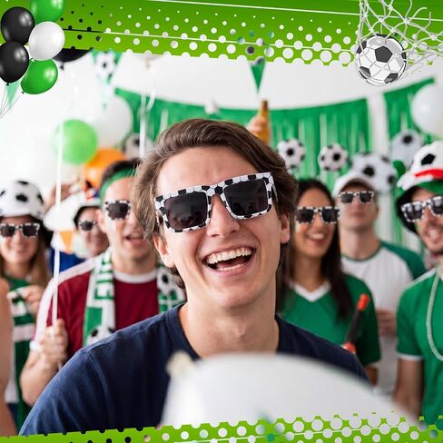 Shyyween Soccer Sunglasses Bulk Plastic White Black Frame Glasses for Soccer Party Favors Team Gifts Birthday Goodie Bags in Saudi Arabia