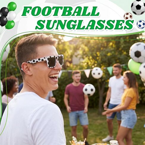 Shyyween Soccer Sunglasses Bulk Plastic White Black Frame Glasses for Soccer Party Favors Team Gifts Birthday Goodie Bags in Saudi Arabia
